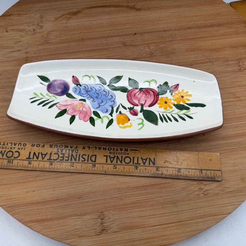 Vintage Stangl Pottery Fruit & Flowers Pattern Relish‎ Tray / Pickle Plate